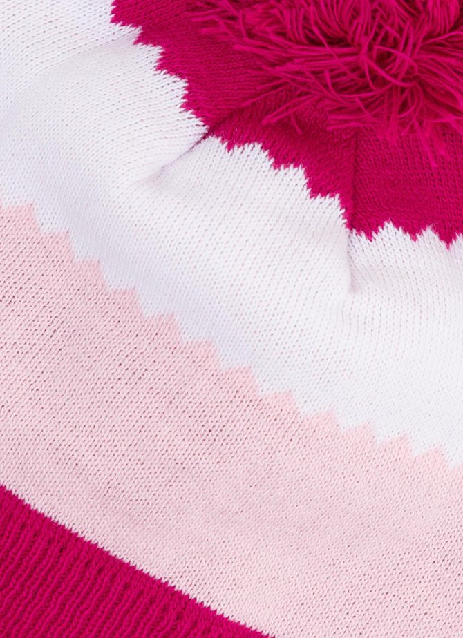 Striped unisex hat with pom-pom - Image 4