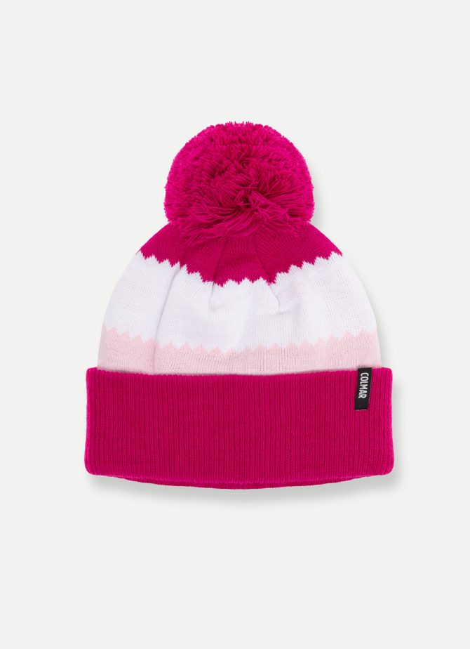 Striped unisex hat with pom-pom - Image 2