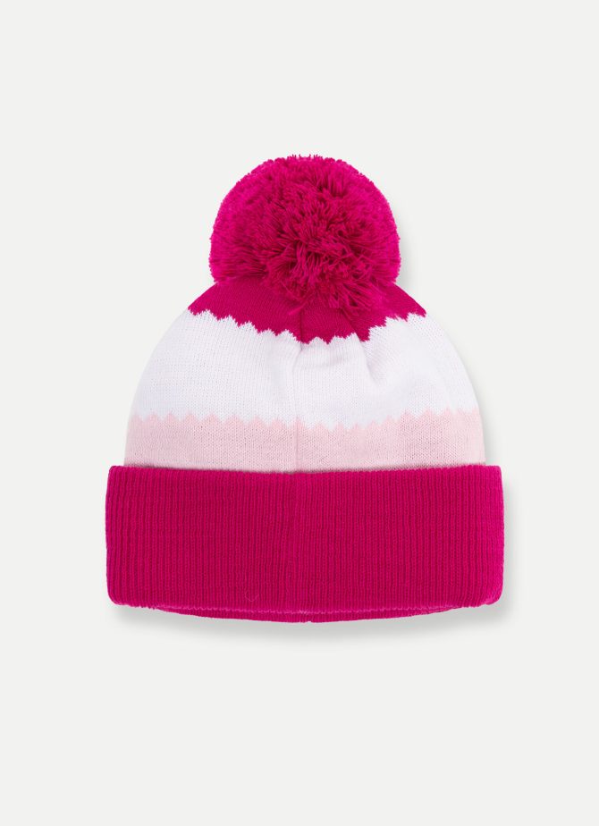 Striped unisex hat with pom-pom - Image 3