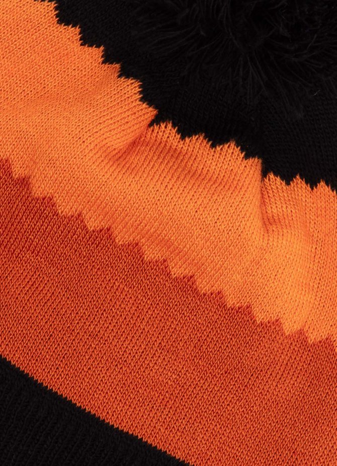 Striped unisex hat with pom-pom - Image 4