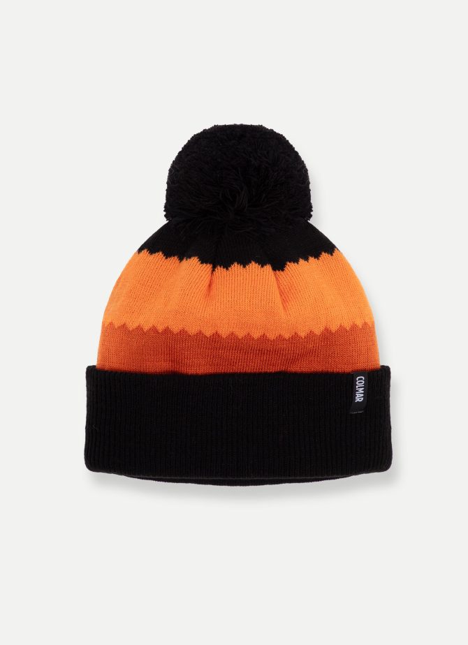 Striped unisex hat with pom-pom - Image 2