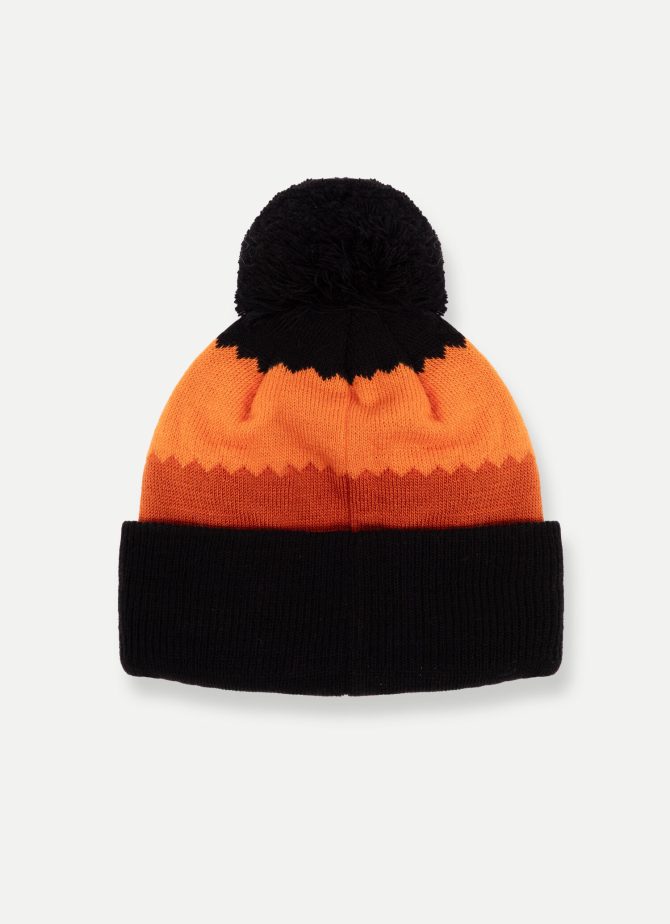 Striped unisex hat with pom-pom - Image 3