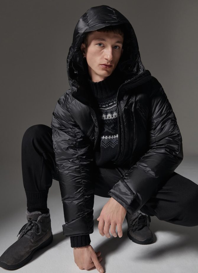 Solid-colour parka-style down jacket in mini rip-stop - Image 2