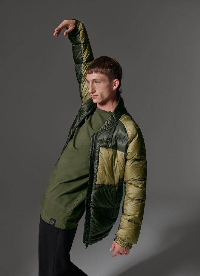 Colour-block bomber jacket in mini rip-stop