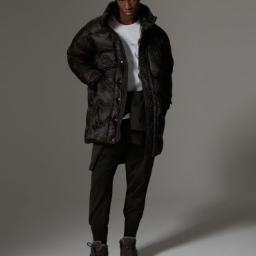 Solid-colour mini rip-stop maxi-parka