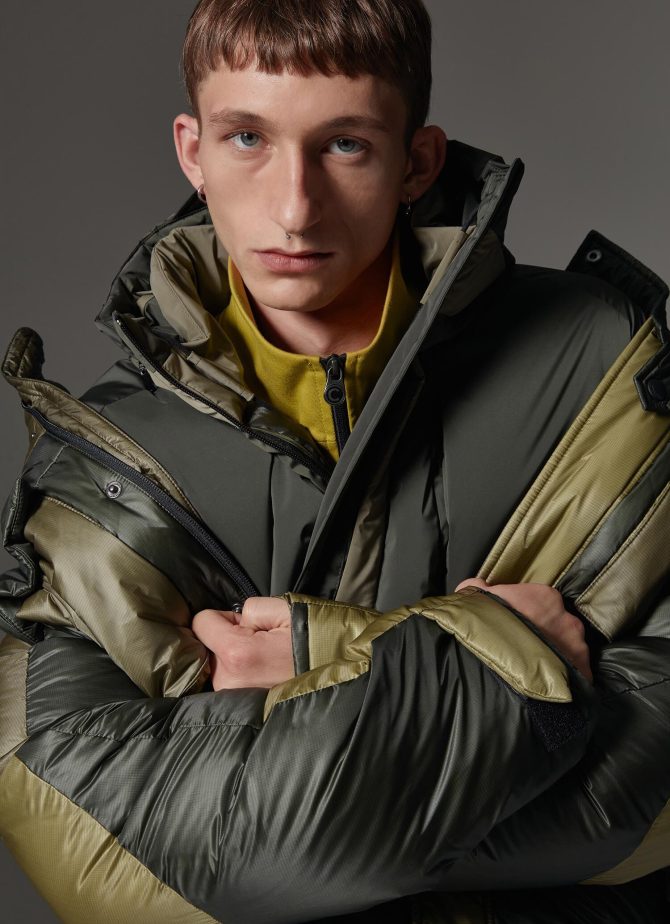 Down-padded mini rip-stop field jacket