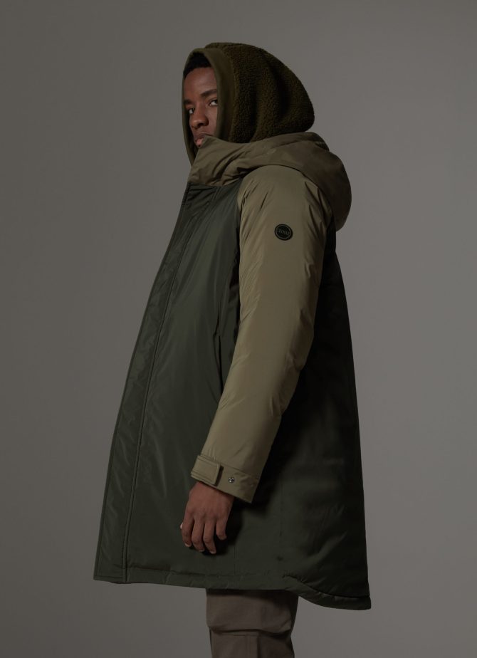 Colourblock parka in 3-layer fabric