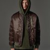Shiny satin colourblock maxi bomber jacket - Image 3
