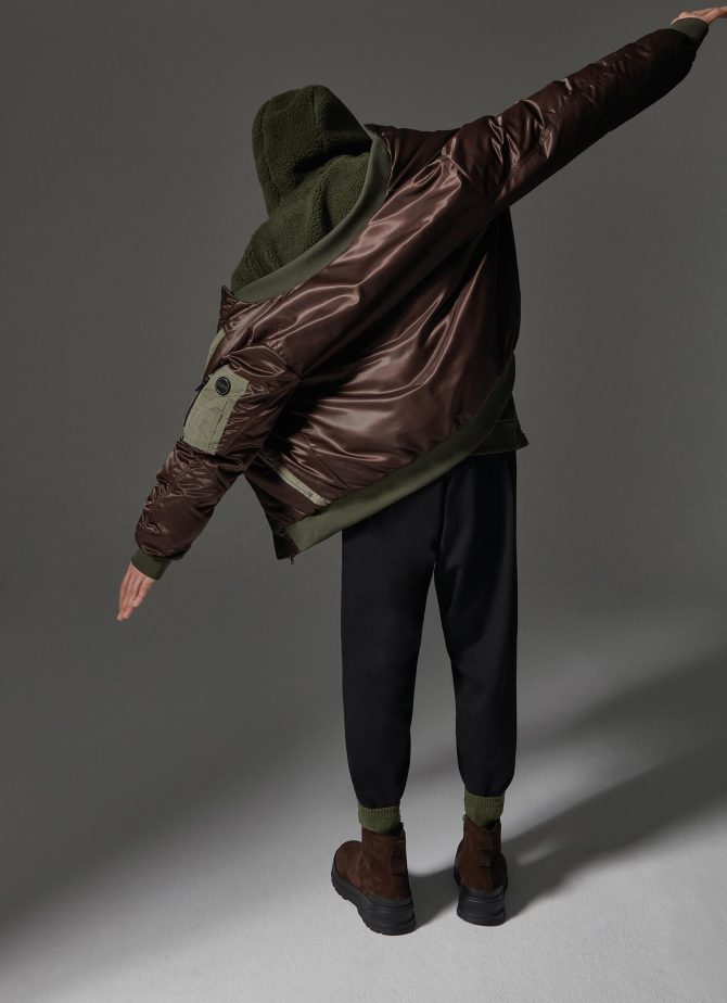 Shiny satin colourblock maxi bomber jacket - Image 2