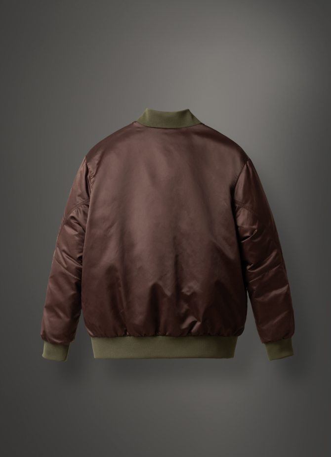 Shiny satin colourblock maxi bomber jacket - Image 5