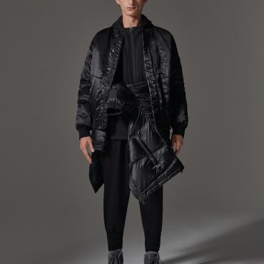Shiny satin solid colour maxi bomber jacket