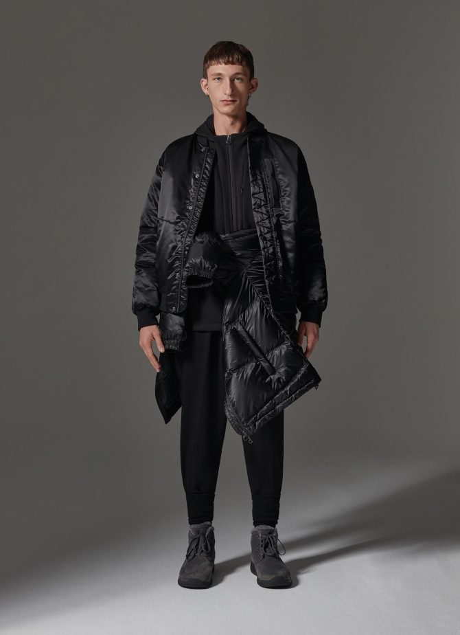 Shiny satin solid colour maxi bomber jacket