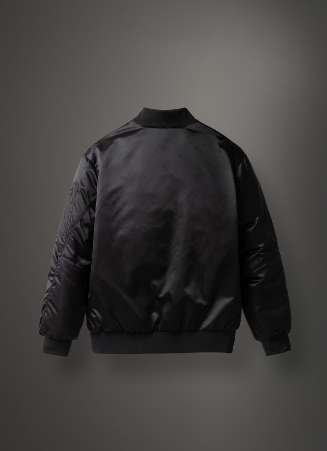 Shiny satin solid colour maxi bomber jacket - Image 5