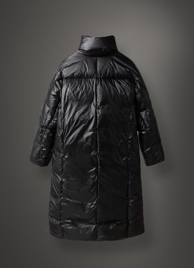 Down-padded iridescent fabric maxi-jacket - Image 5