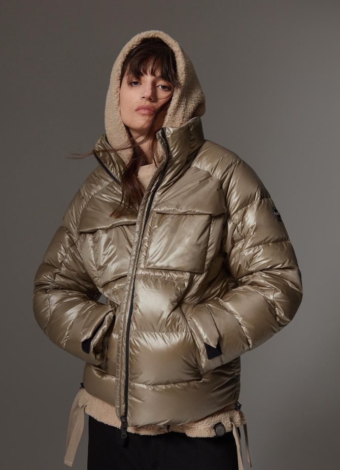 Maxi down jacket with chest pockets - Image 2