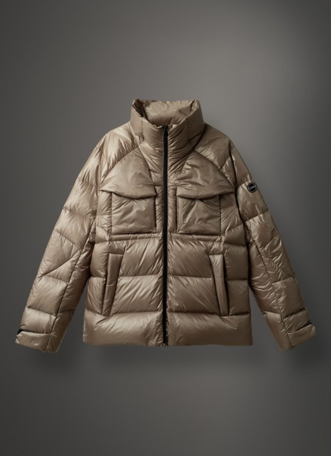 Maxi down jacket with chest pockets - Image 4