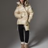 Maxi-down jacket with adjustable waist