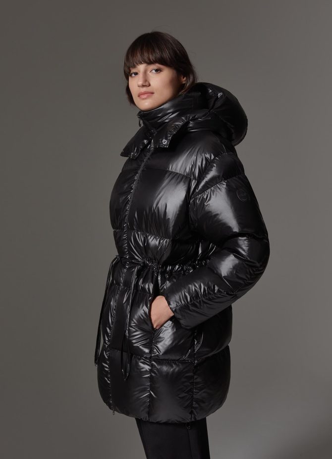 Maxi-down jacket with adjustable waist - Image 3