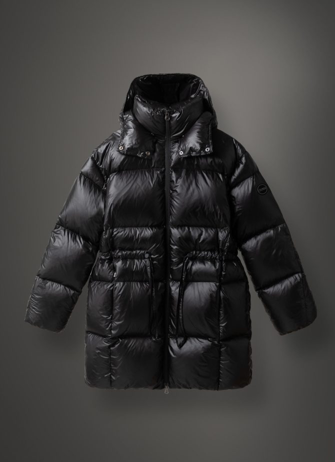 Maxi-down jacket with adjustable waist - Image 4