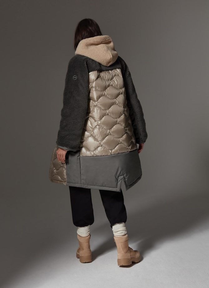 Iridescent round-neck coat - Image 3