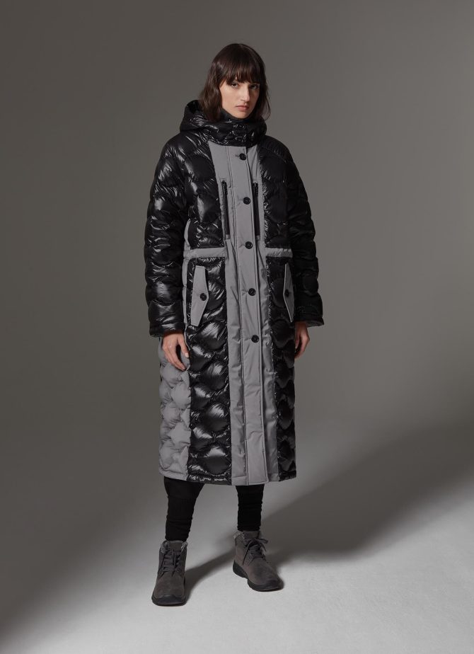 Coat with shimmering fixed hood - Image 2