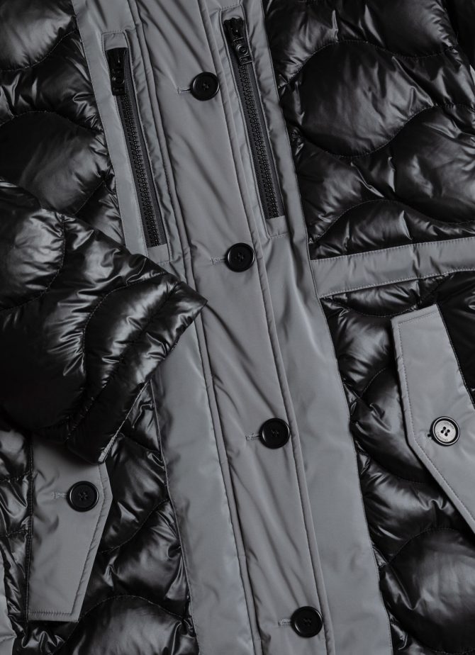 Coat with shimmering fixed hood - Image 6