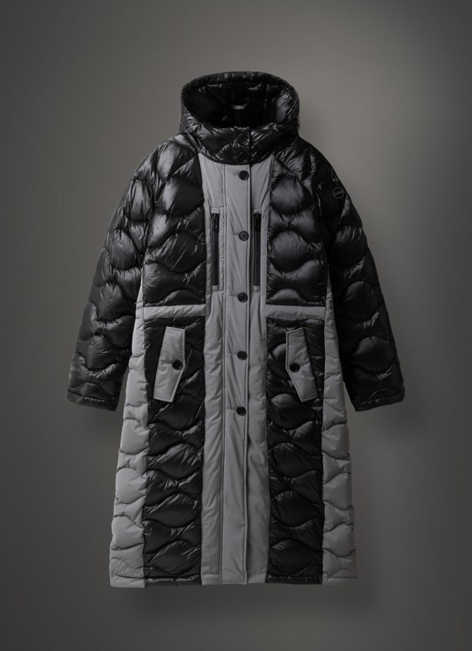 Coat with shimmering fixed hood - Image 4