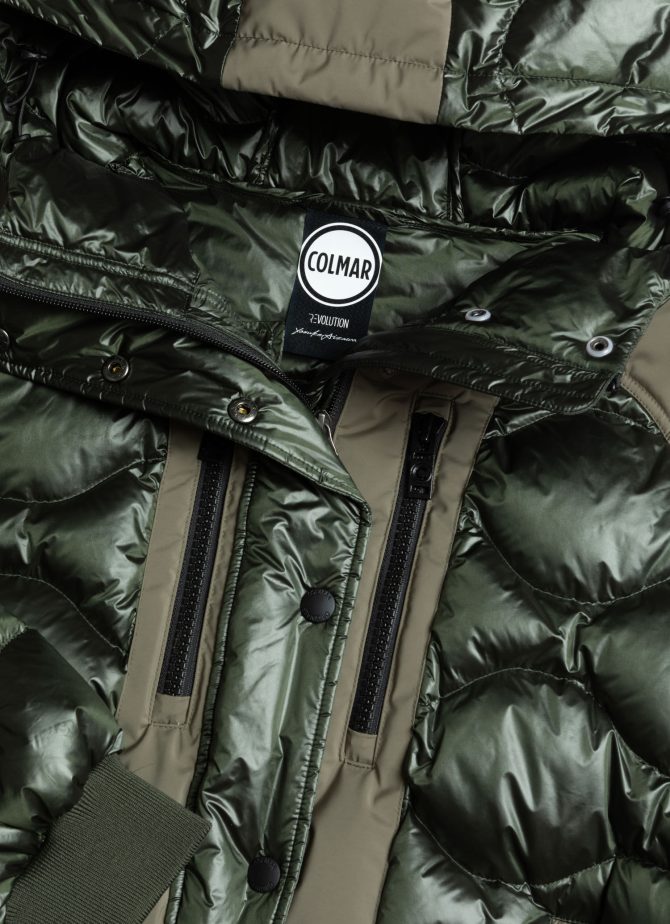 Bomber jacket with fixed hood and bubble quilting - Image 6