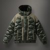 Bomber jacket with fixed hood and bubble quilting - Image 4