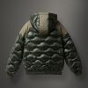 Bomber jacket with fixed hood and bubble quilting - Image 5