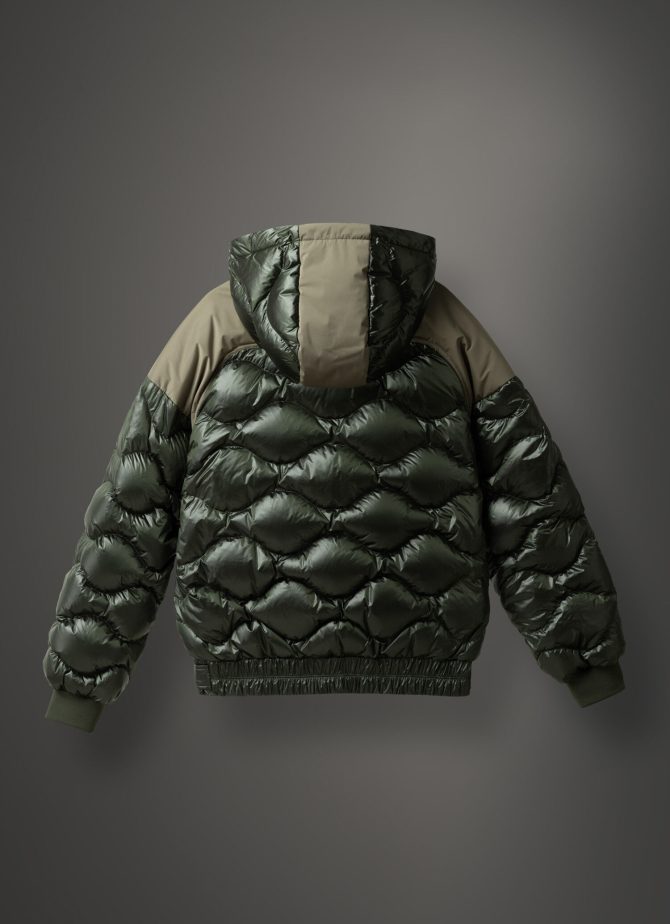 Bomber jacket with fixed hood and bubble quilting - Image 5