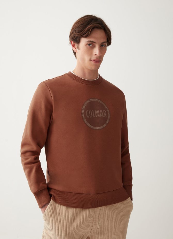 Crew-neck sweatshirt with printed maxi logo - Image 3