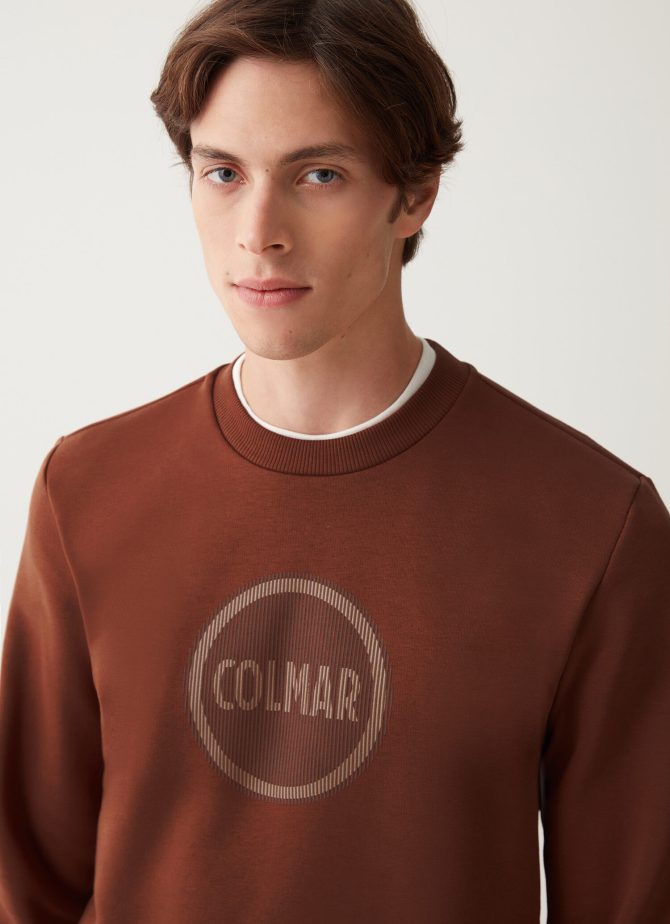 Crew-neck sweatshirt with printed maxi logo - Image 2