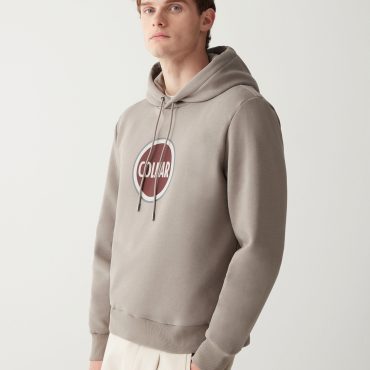 Hooded sweatshirt with maxi printed logo