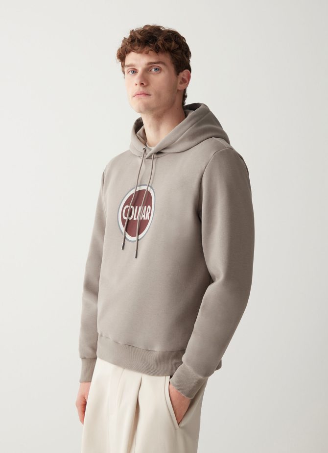 Hooded sweatshirt with maxi printed logo