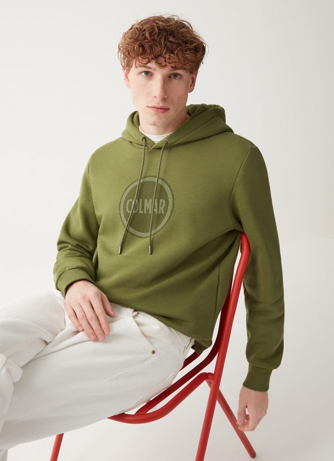 Hooded sweatshirt with maxi printed logo