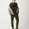 Crew-neck sweatshirt with printed maxi logo
