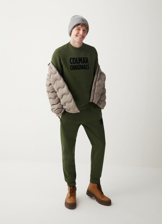 Crew-neck sweatshirt with printed maxi logo