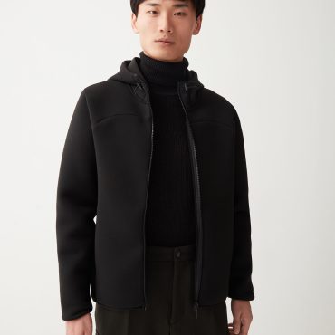 Full-zip scuba-effect hoody