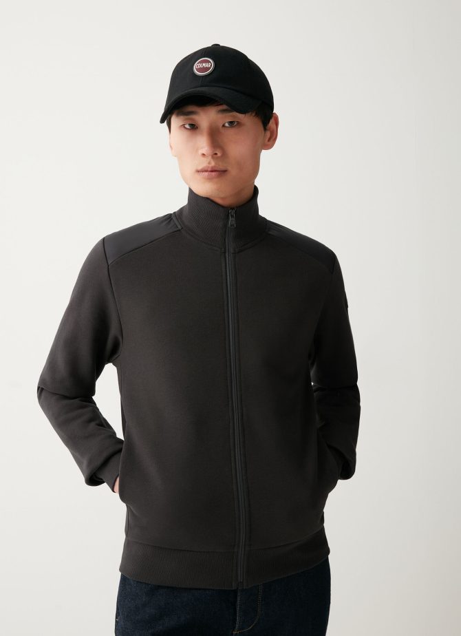 Cotton full-zip sweatshirt with nylon inserts - Image 3