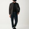 Cotton full-zip sweatshirt with nylon inserts