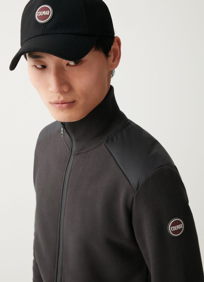 Cotton full-zip sweatshirt with nylon inserts - Image 2