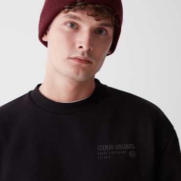Cotton crew-neck sweatshirt with 3D writing