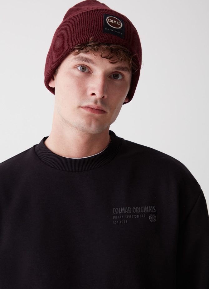 Cotton crew-neck sweatshirt with 3D writing