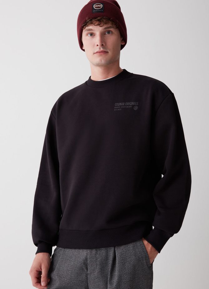 Cotton crew-neck sweatshirt with 3D writing - Image 2