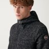 Hooded wool knit sweatshirt