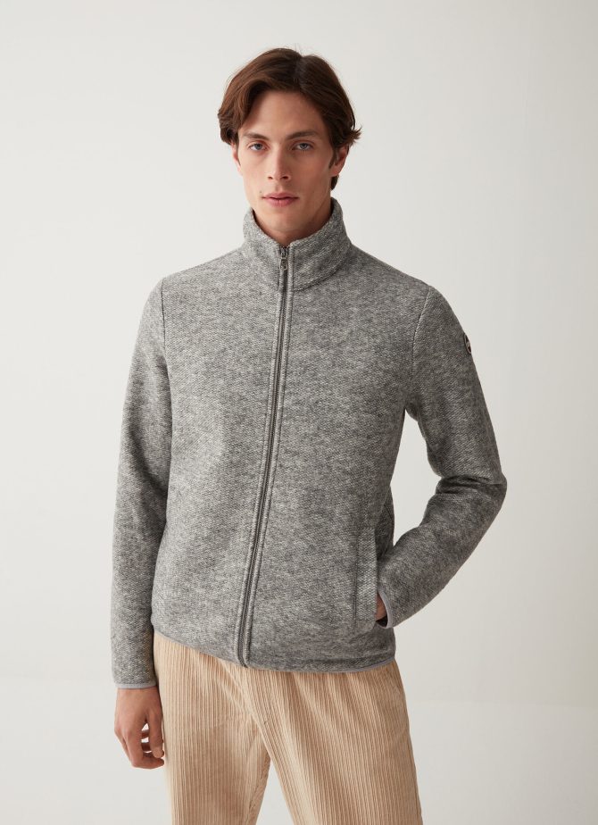 Wool knit high-necked sweatshirt