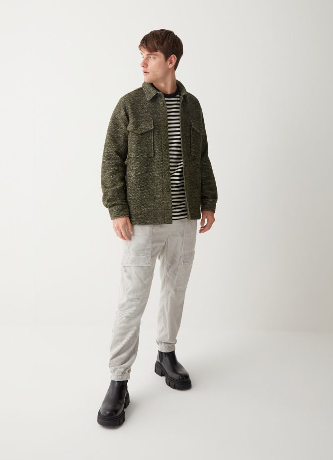 Wool blend flannel shirt