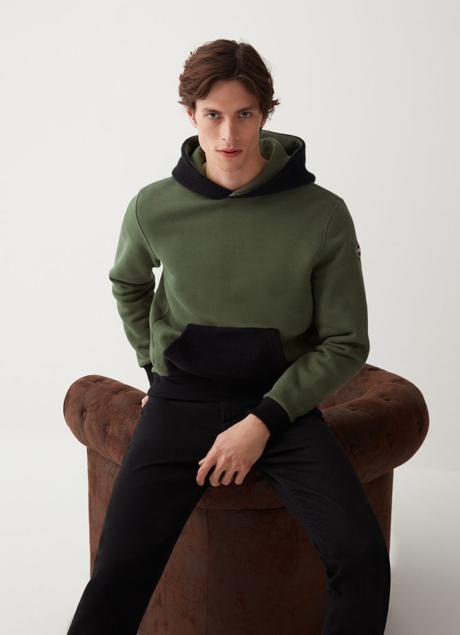 Cotton blend sweatshirt with hood