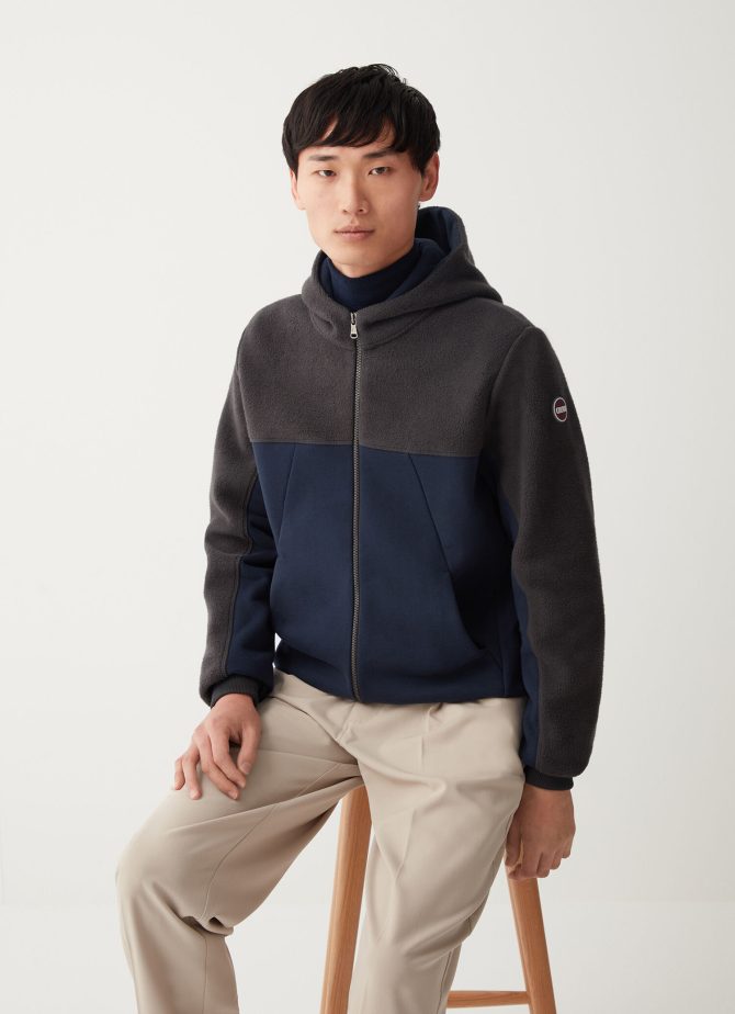 Hooded cotton blend full zip sweatshirt - Image 3